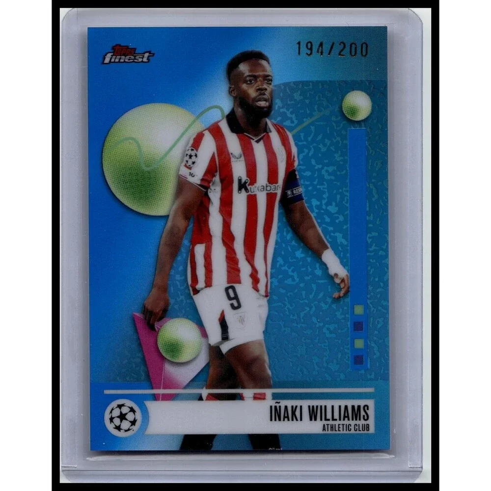 2025-26 Finest UEFA Iñaki Williams #45 Athletic Bilbao Blue Refractor #/200